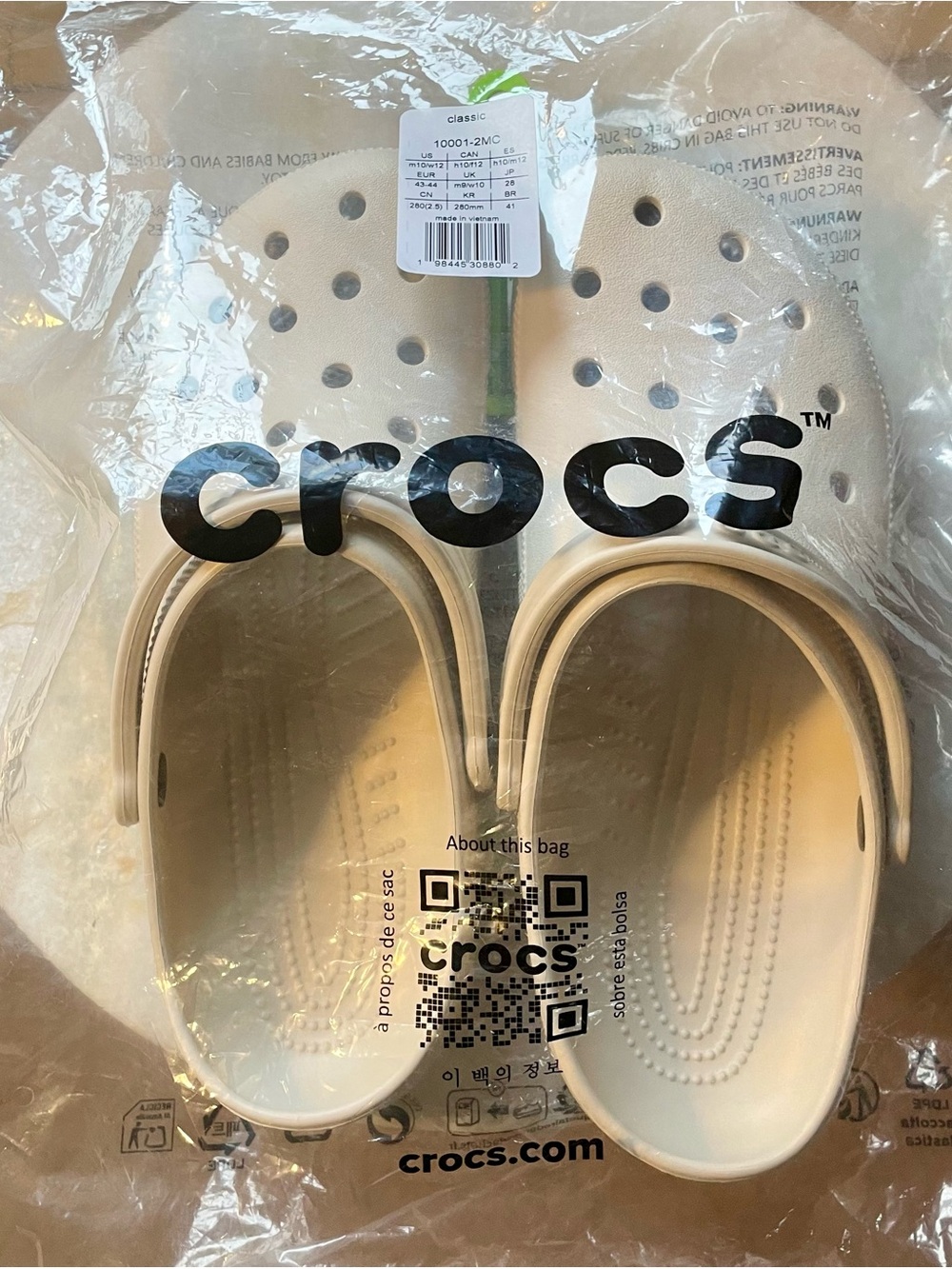CROCS Classic Clogs in Cream/Beige NWT